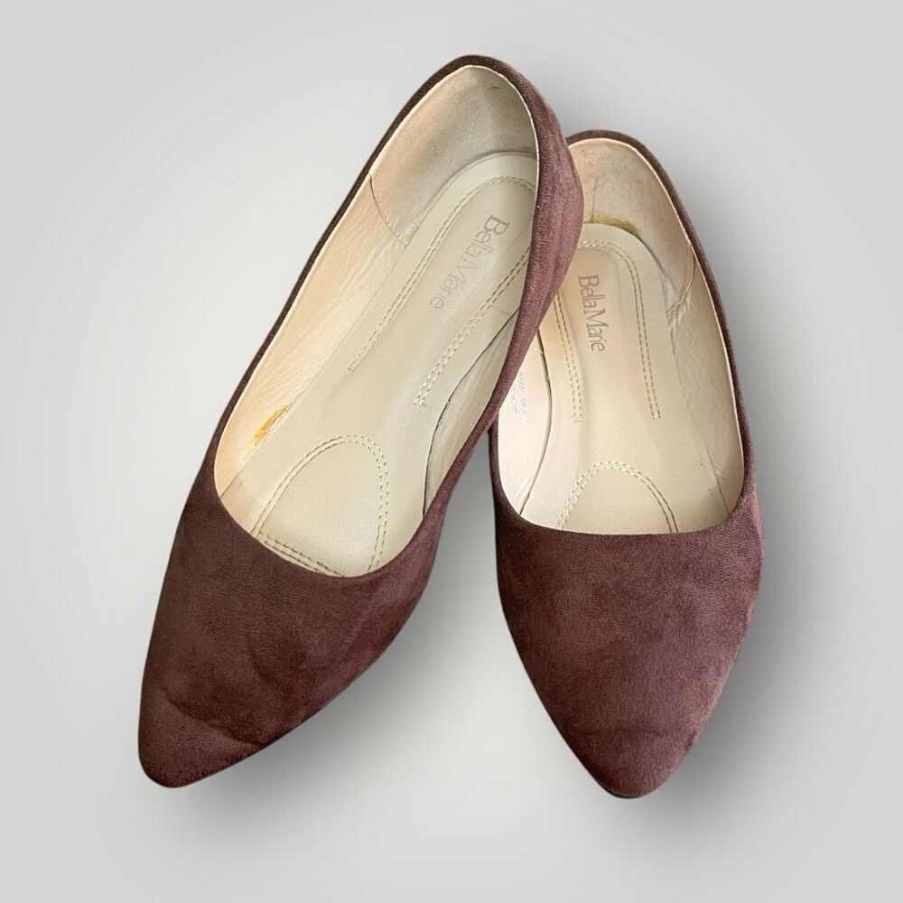 BELLA MARIE Angela Brown Suede Pointed Toe‎ Ballet Flats, 9M